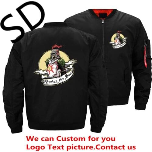 Dark Souls II 2 Arteries Praise The Sun Fashion Bomber Jacket Men Pilot Zipper Army Green Wind Breaker Jacket Men Casual Hip Hop