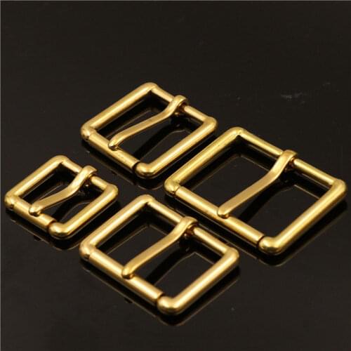 Brass Metal Heel Bar Buckle End Bar Roller Buckle Rectangle Single Pin for Leather Craft Bag Belt Strap 4 sizes available