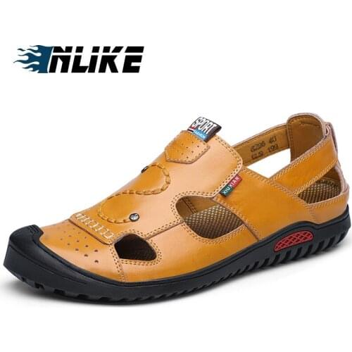 Summer Men Sandals Genuine Leather Cowhide Men Sandals Big Size Mens Roman Sandals