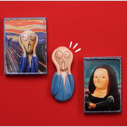 Oil Painting Series Magnetic Refrigerator Stickers Travel Souvenirs Room Door Family Decoration Items Cute And Funny Exquisite