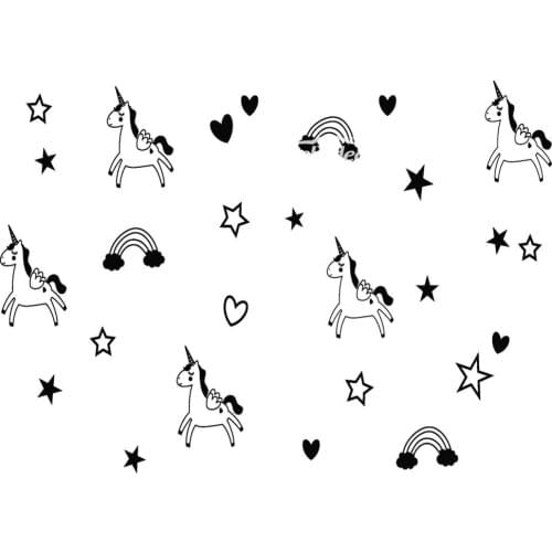 Cute Unicorn And Stars Love Rainbow Car Sticker And Graphics For Car Body Window Door Decoration Art Vinyl Decal ZP0692