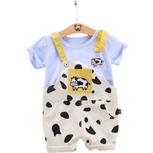 New Summer Children Cartoon Clothes Baby Boy Girls Cotton T Shirt Shorts 2Pcs/sets Kids Infant Clothing Toddler Casual Tracksuit