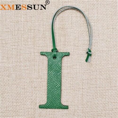 Wholesale Luxury Genuine Natural Leather I Initial Capital English Letter Keychain Backpack Pendant Ladies Women Bag Charm