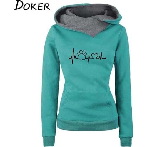 Autumn Winter Hoodies Women Pattern Embroidery Long Sleeve Plus Size Fashion Pullovers Sweatshirt Tops Vintage Warm Hooded