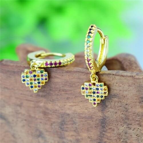 MHS.SUN Luxury Love Heart Zircon Necklace Earrings for Women Valentines Day Gift Charm AAA CZ Jewelry Chain Necklace Dropship