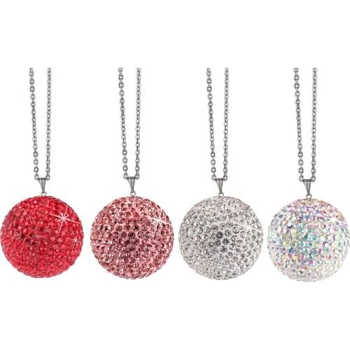 Car Pendant Diamond Crystal Ball Festival Christmas Gift Automobile Decoration Charm Rearview Mirror Hanging Suspension Ornament