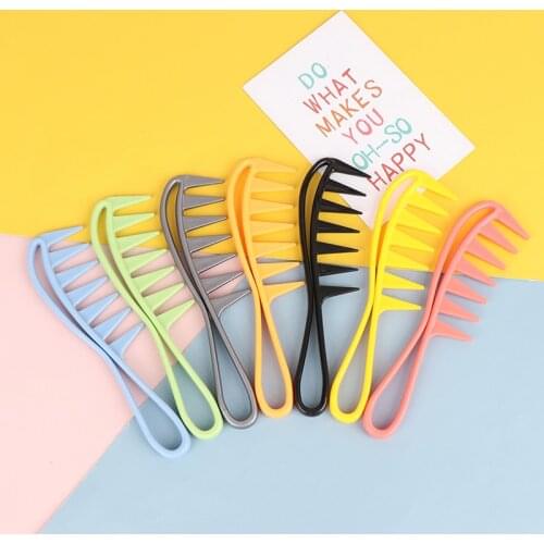 1Pcs Wide Tooth Shark Comb Detangler Curly Hair Salon Hairdressing Massage Comb