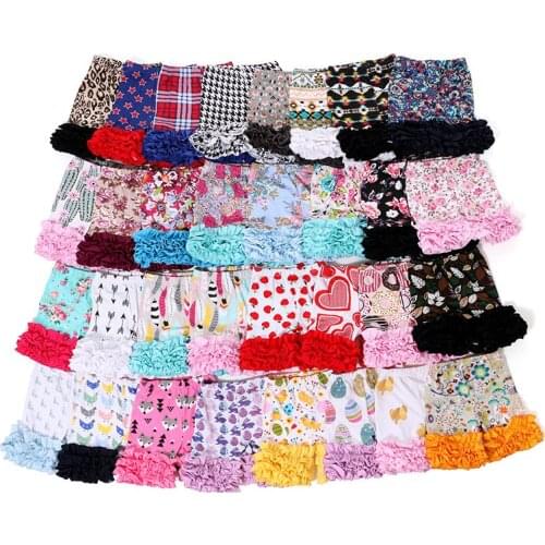 Girls Shorts 6cm Ruffle Shorts Summer Baby Girl Shorts Hot Sale Shorts For Girls Kids Girls Clothes Easter Eggs Floral Ruffles
