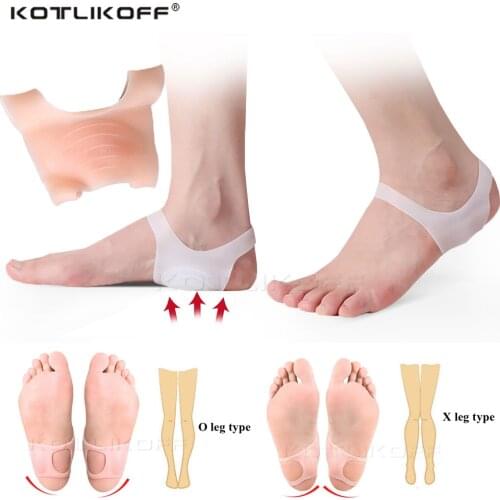 Silicone O/X Leg Orthopedic Insoles Correction Shoe Inserts For Foot Alignment Knock Knee Pain Bow Legs Valgus Varus Heel Pads