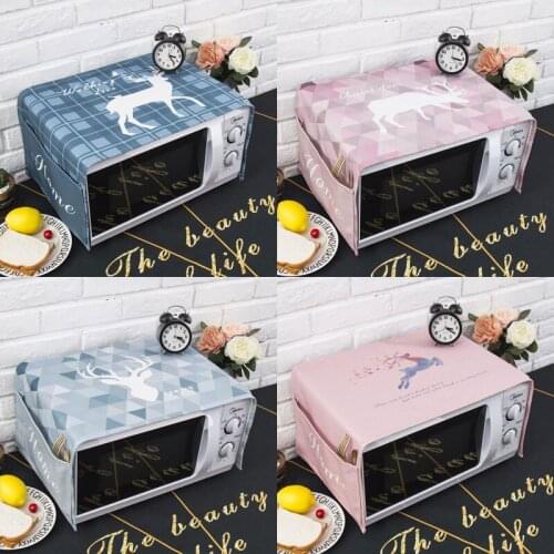 Nordic style Cotton and hemp deer Microwave oven dust cover Cobertura para beterraba Cubierta de polvo para horno