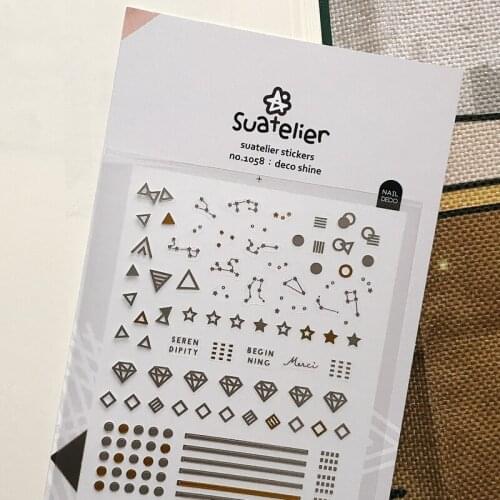 Suatelier Deco Shine Nail Stickers Gold Silver Diamond Star Constellation Diary Phone Decorative Scrapbooking Craft Supplier