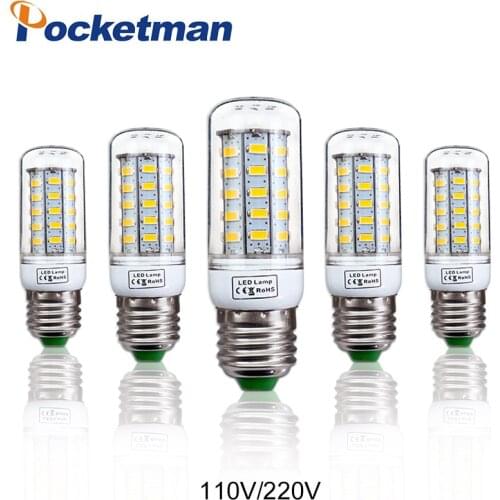 1Pcs E27 E14 LED Corn Bulb 220V 110V SMD5730 LED lamp Spotlight 24LED 36LEDs,48LEDs,56LEDs,69LEDs For led light free shipping