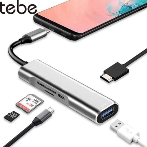 Tebe USB-C Hub For Nintendo Switch Type C To 4K HDMI USB 3.0 SD/TF Card Reader USB C Hub Splitter For Macbook Huawei