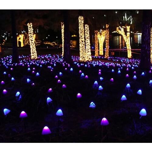 Outdoor LED Sun Lights Plug Mushroom Lights Waterproof Light Chain Suitable for Party Garden Courtyard Walkway Landscape Lights
