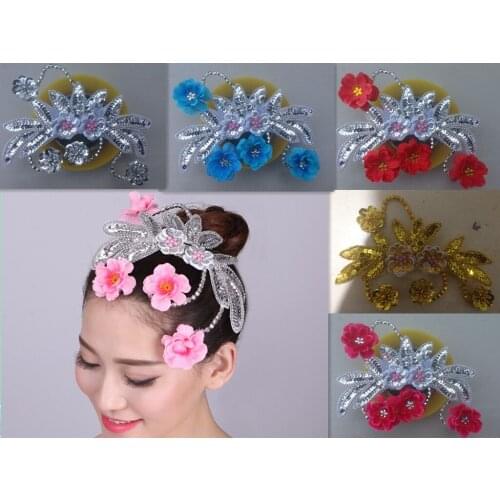 National classical dance dance performance headdress flower peach plum modern performance headdress flower