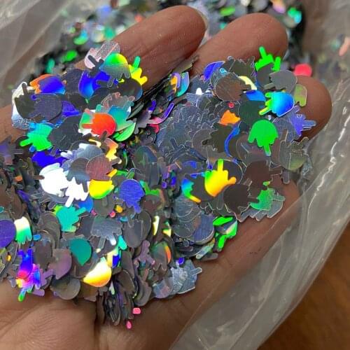Beard Gesture Crown Shaped Silver Holographic Chunky Glitter For Nail Art Festival Glitter Cosmetic Face Body Hair Resin Craft