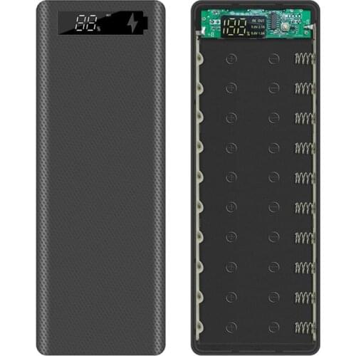 LCD Display DIY 10x18650 Battery Case Power Bank Shell Portable External Box without Battery Powerbank Protector