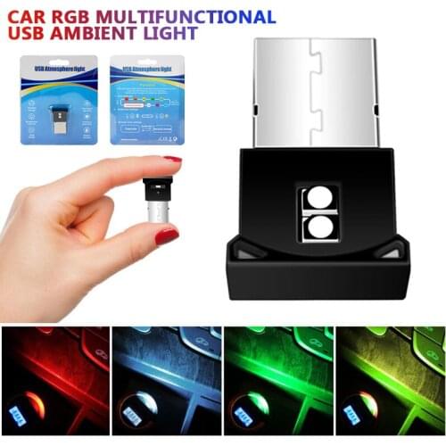 1PC Auto Interior RGB USB LED Mini Atmosphere Lamp Photosensitive Automatically Low Power Colorful Ambient Light