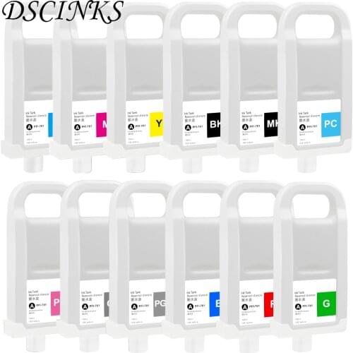12 PCS 700ML PFI-701 Refillable Ink Cartridge for Canon IPF8000 IPF9000 IPF-8000 IPF-9000 IPF 8000 9000 with Chip PFI 701 PFI701