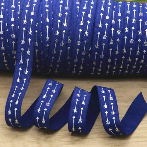 5/8'' Free shipping arrows silver foil printed Fold Elastic FOE headband headwear hairband diy decoration wholesale OEM H5382