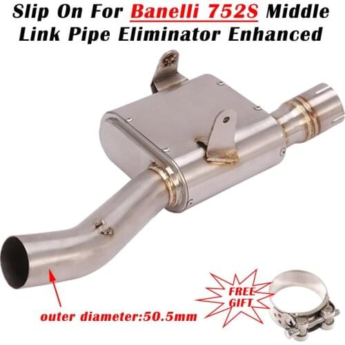 51mm Link Pipe Slip On For Benelli 752S BJ752 Motorcycle Exhaust Middle Tube Escape Modify Connection Eliminator Enhanced