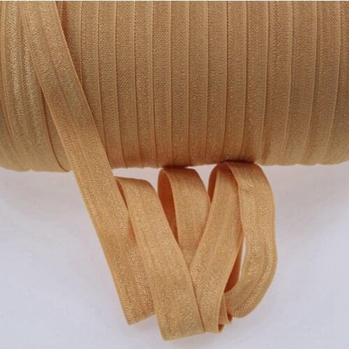 690 Old Gold FOE Elastic, 100yards fold over elastic ribbon for headbands, hand bands