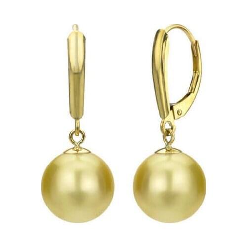 Free shipping luxury Noble jewelry AAA 10-11MM Australian south sea pearl earrings