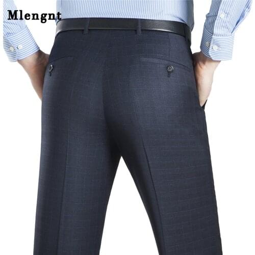 Big Size 29-44 Summer Business Anti-theft Suit Pants Men Casual Wrinkle-Resistant Straight Dress Pants Loose Trousers 9 Colors