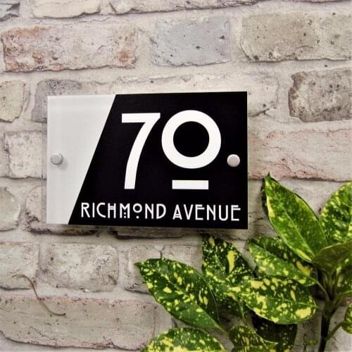 House number Details about Modern House Door Number Plaque Address SIGN GLASS ACRYLIC EFFECT Name Plaque Door sign