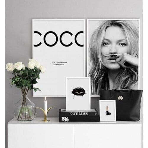 Nordic Woman Picture Coco Lipstick Girl Wall Art Nordic Posters and Prints Canvas Painting for Living Room Modern Home Decor