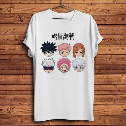Kawaii Gojo Satoru Itadori Yuji Fushiguro Megumi Kugisaki Nobara Ryomen Sukuna funny tshirt Men Unisex Jujutsu Kaisen streetwear