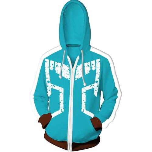 Unisex Anime Boku My Hero Academia 3D Printing Cosplay Costume Fashion Teenager Coat Hoodie Adults Zip Up Sweatshirt Jacket