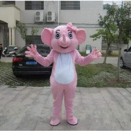 Pink Elephant Mascot Costume Cosplay Party Game Dress Outfit Halloween Adults #B Apparel Cartoon Character Birthday Clothes Gift