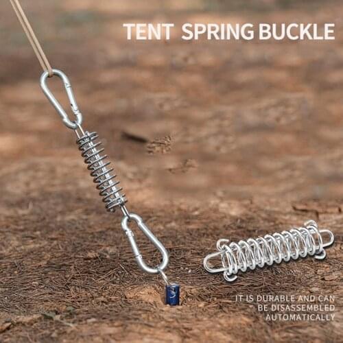 Tent strong wind spring wind rope buckle outdoor camping high-strength steel rope buckle awning fixed buckle spring hook buckle