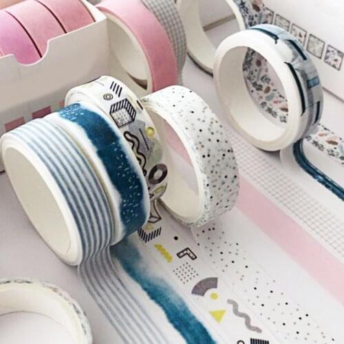 5 Rolls/Set New Style Washi Tape Self-Adhesive Easy to Tear Multi-use Easily Torn Washi Tape for Planner DIY Stamping Accessory