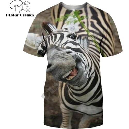 Summer Men t shirt Funny Animal Zebra Face 3D Printed T-Shirt Harajuku Casual short Sleeve Tee shirts Unisex Cool t-shirt QDL009