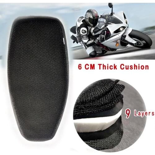 REESSOR 4 Seasons Motorcycle cushion 6CM 9 Layers for spring autumn winter bikes cushions shock absorption comfort 3D