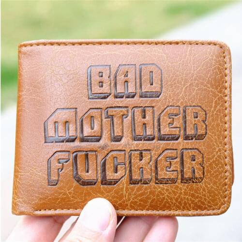 Pulp Fiction MOVIE BMF BAD MOTHER Embossing Coin PU Leather Wallet Purse Bag Holder Layer Cool Hot 11.5cm