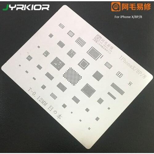 Amaoe IC Card Chip BGA Reballing Stencil Kits Set Solder Template for iPhone 6/6P/6SP/7P/8P/X/XS/XS MAX