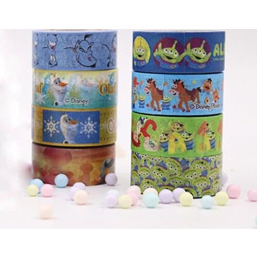 Olaf Alien Toy Story Aladdin and The Magic Lamp Washi Tape Anime Disney Decoration Paper Stickers DIY School Supply Kids Toys