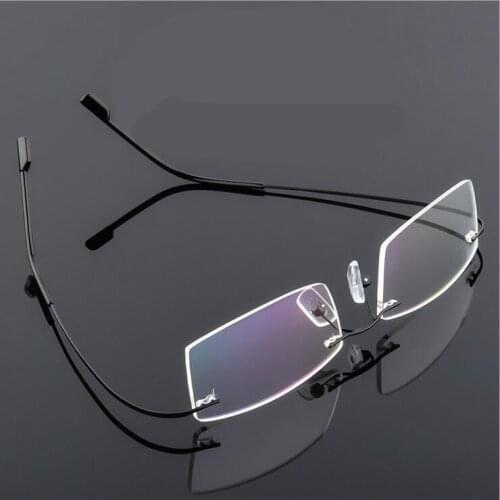Spectacle Frame Rimless Ultra-light Eyeglasses Women Men Computer Optical Glasses For Male Female Transparent Clear Lens