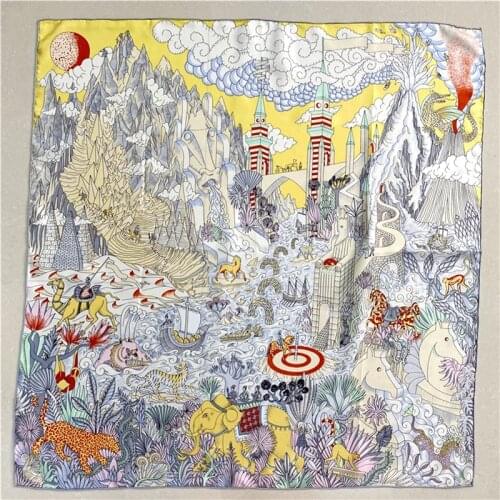 NEW Prints 100% Silk Head Scarves for Hair Wrapping Women Fashion Silk Wraps Shawl Foulard 35"x35"