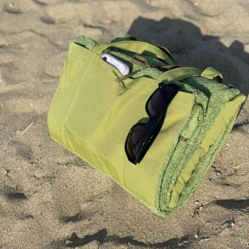 Bag Portable Ultra Lightweight Breathable Compartment Green Beach Towel Camping Hiking Swimming Summer