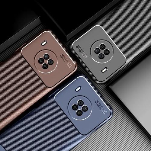 Luxury Carbon Fiber Texture Shockproof Case For Huawei Y9A Soft Silicone TPU Bumper Protective Back Cover Coque Fundas