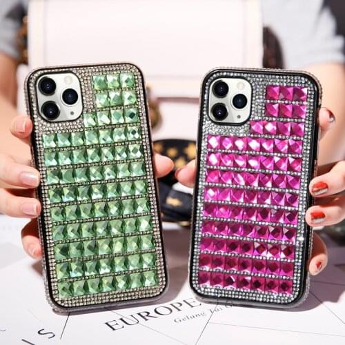 Luxury Diamond Crystal Glitter Phone Case for IPhone 12 11 Pro Max XR X XS Max 7 8 Plus Shiny Bling Protection Cover Coque Cases