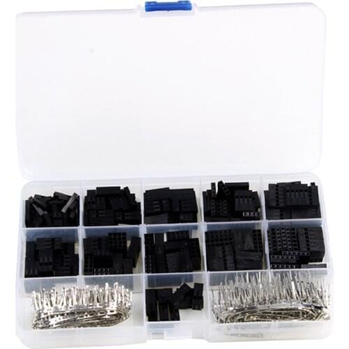 Total 620PCS/Box Electrical 2.54mm Pin Wire Terminal Connectors with Storage Box Portable