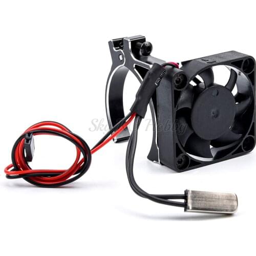 RC Car Motor Heatsink Cooling Fan w/ Thermal Sensor CNC Aluminum Alloy Clamp Heatsink 1/8 1/10 RC Cars for 4268 4274 Motors