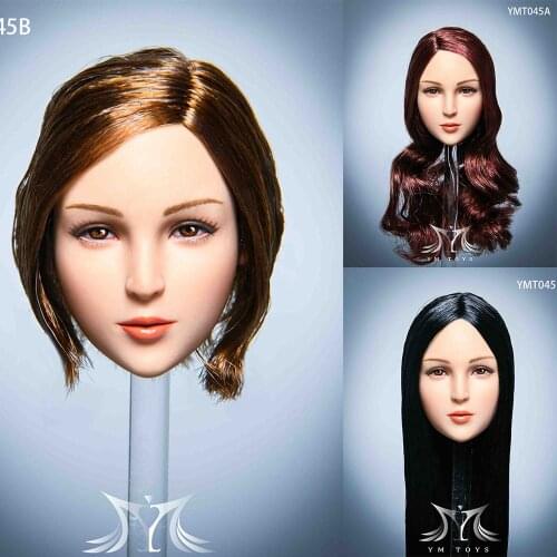 YMT045 1/6 Female Head Sculpt For 12" Female PH TBL Figure Body Girls Head Scarving In Stock