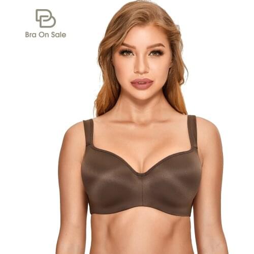 Womens Seamless Balconette Bra Plus Size Full Coverage Brassiere Underwire Support Slightly Padded Underwear 34-44 B C D E F G