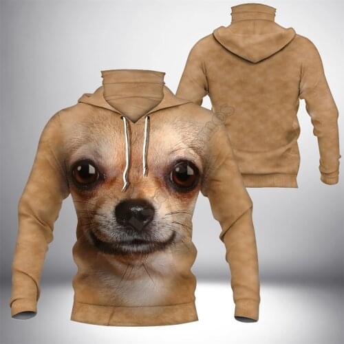 Chihuahua 3D Printed Hoodies Fashion Sweatshirt Women Men Casual Pullover Hoodie Mask Warm Cosplay Costumes 05